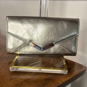 Silver Envelope Clutch Wallet